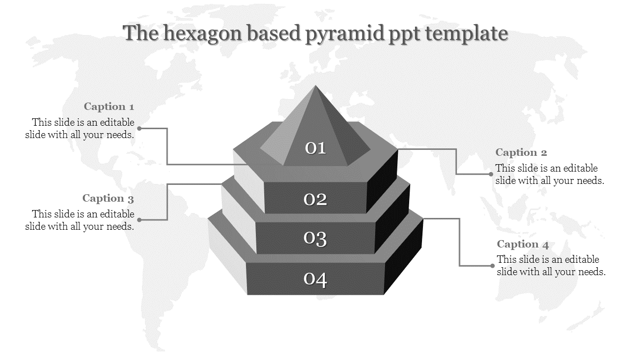 pyramid ppt template-The hexagon based pyramid ppt template-4-Gray